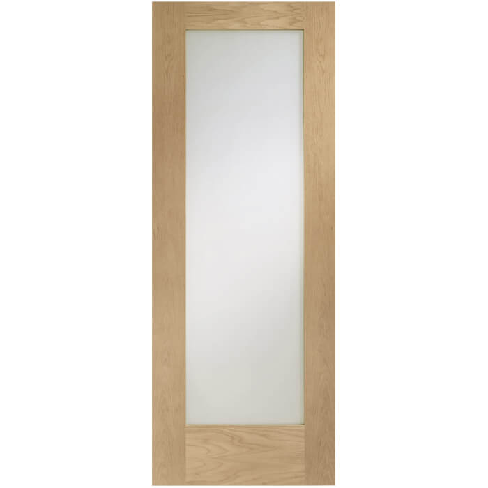 XL Joinery Pattern 10 Clear Lacquer Oak 1-Lite Internal Glazed Fire Door