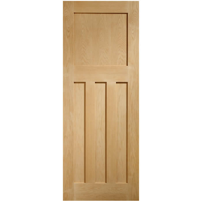 XL Joinery DX Clear Lacquer Oak 4-Panels Internal Door