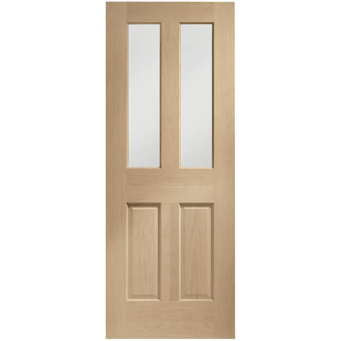 XL Joinery Malton Clear Lacquer Oak 2-Panels 2-Lites Internal Glazed Door