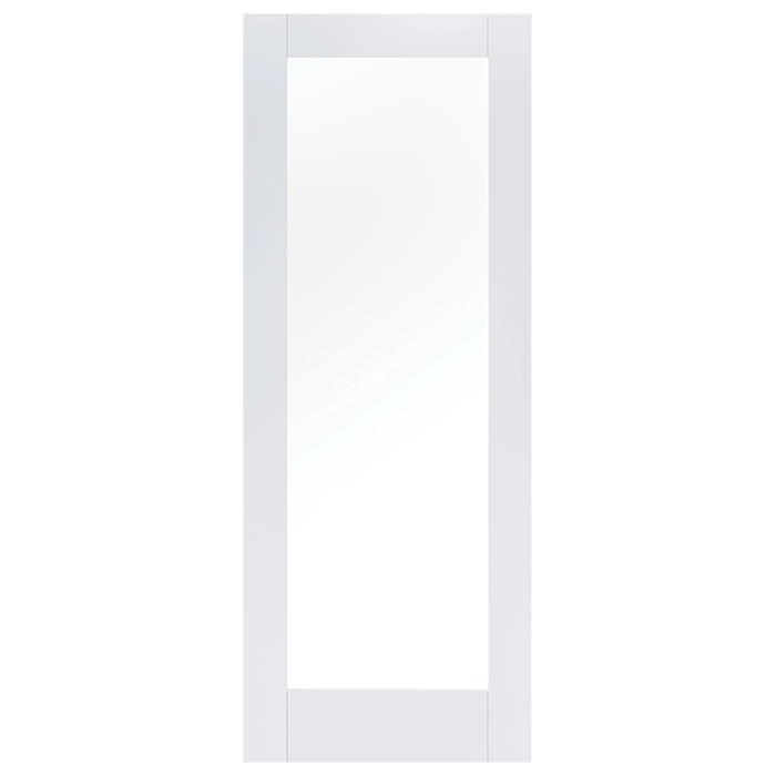 LPD Pattern 10 White Primed 1 Light Clear Glazed Internal Door