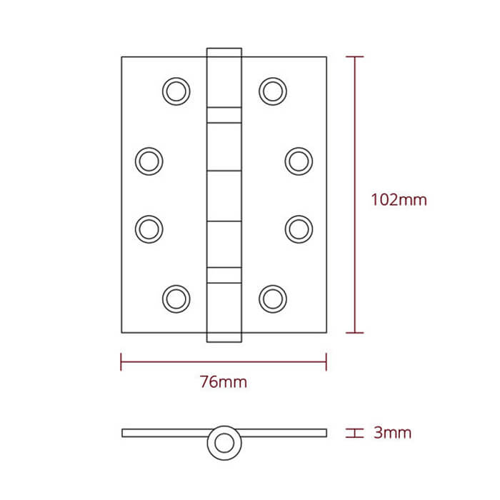 Deanta Grade13 Stainless Steel Ball Bearing Hinges