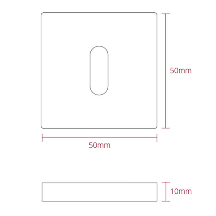 Deanta 50 x 50mm Square Rose Escutcheon Pair - Satin Nickel