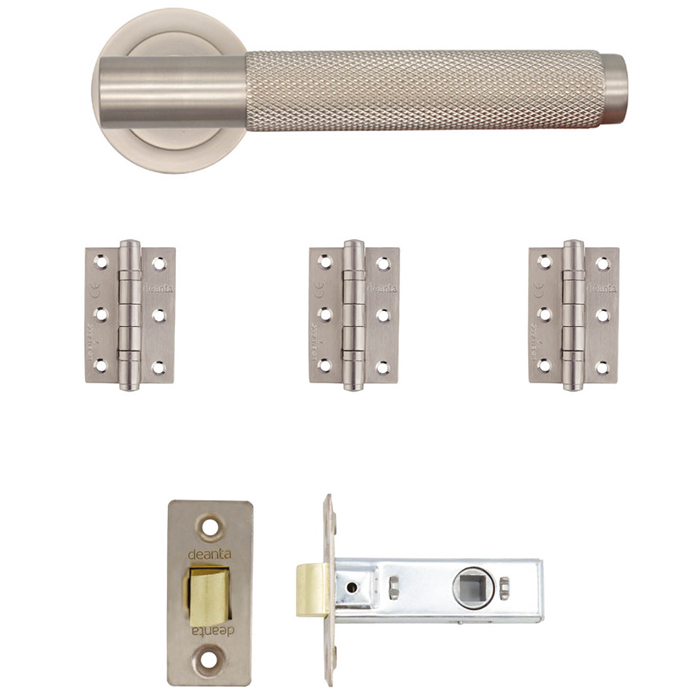 Deanta Sparta Latch Door Handle Kit - Satin Nickel