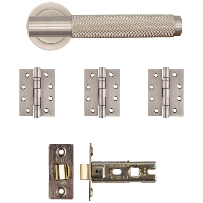 Deanta Sparta Latch Door Handle Kit - Satin Nickel