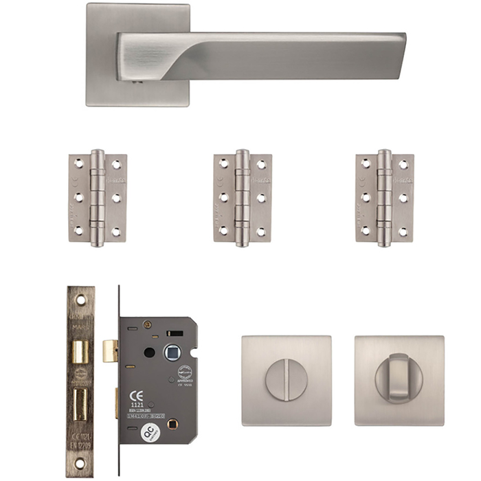 Deanta Athens Satin Nickel Bathroom Handle Kit