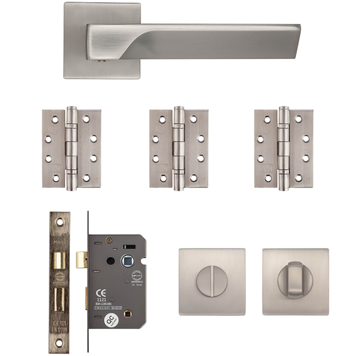 Deanta Athens Satin Nickel Bathroom Handle Kit