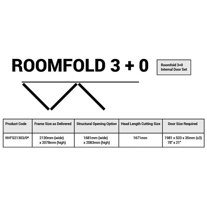 LPD Roomfold Unfinished Oak Internal Door Frame Set 3+0