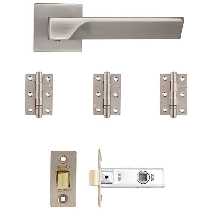 Deanta Athens Satin Nickel Tubular Latch Handle Kit