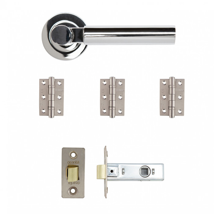 Deanta Arcadia Polished Chrome Latch Door Handle Kit