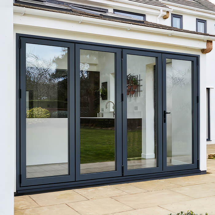 LPD Aluvu Pre-Finished Anthracite-Grey External Bi-Fold Door Set 3+1