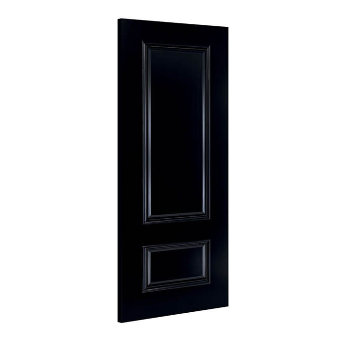 Deanta Sandringham Black Pre-finished 2-Panel Interior Fire Door