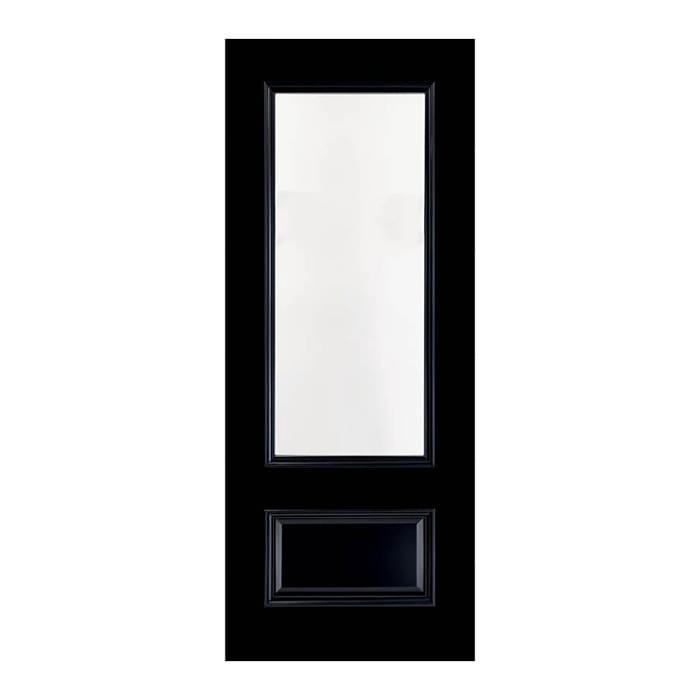 Deanta Sandringham Black Pre-finished Clear Glazed 2-Panel Internal Door