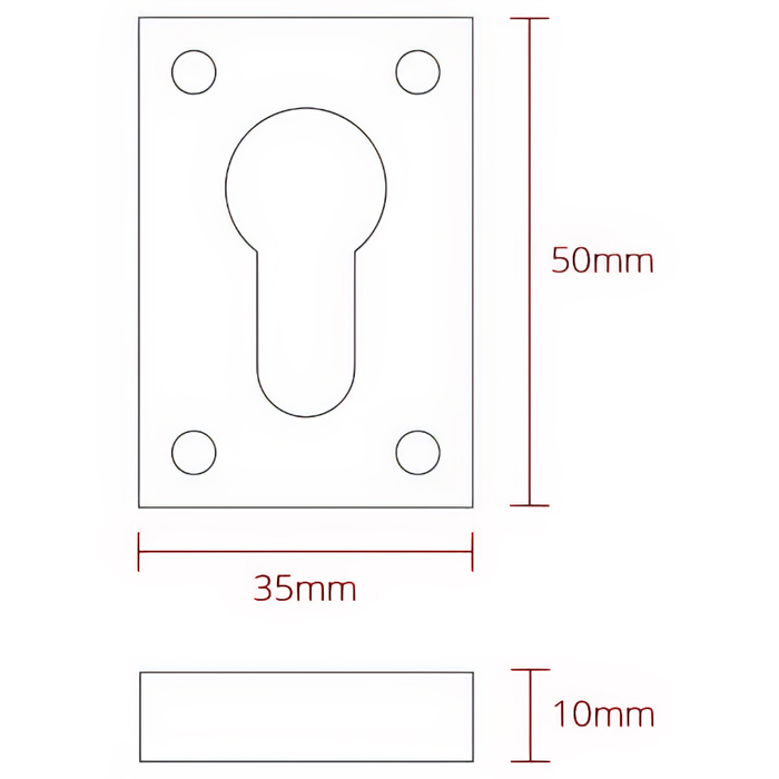 Deanta Pair Of Slim Rectangular Escutcheon