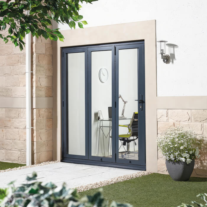 LPD Aluvu Pre-Finished Anthracite-Grey External Bi-Fold Door Set 3+0