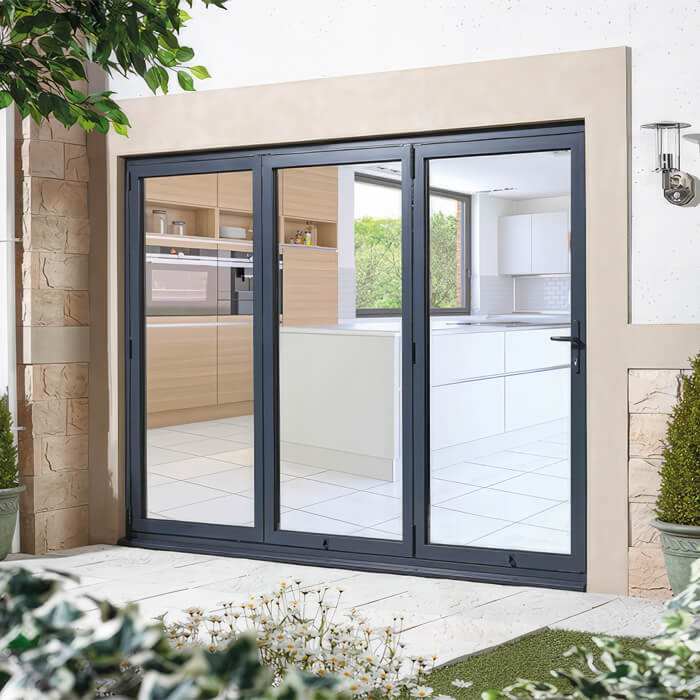 LPD Aluvu Pre-Finished Anthracite-Grey External Bi-Fold Door Set 3+0