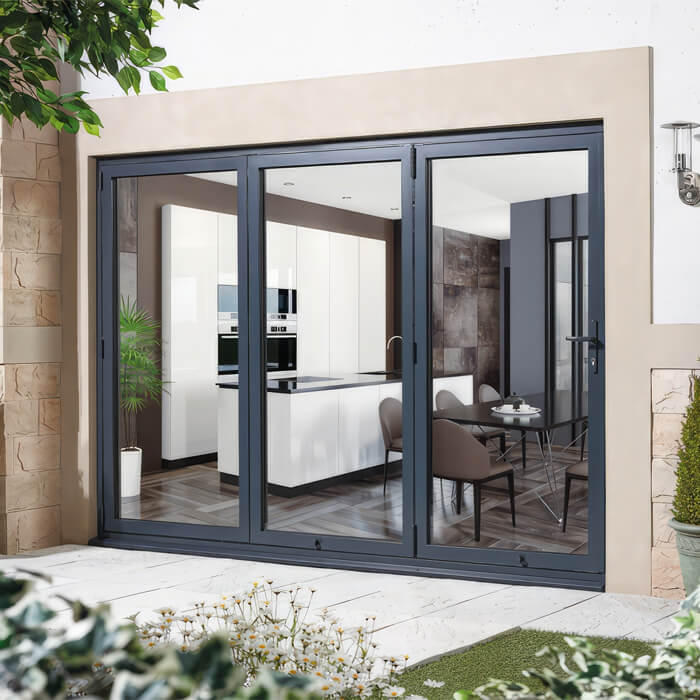 LPD Aluvu Pre-Finished Anthracite-Grey External Bi-Fold Door Set 3+0