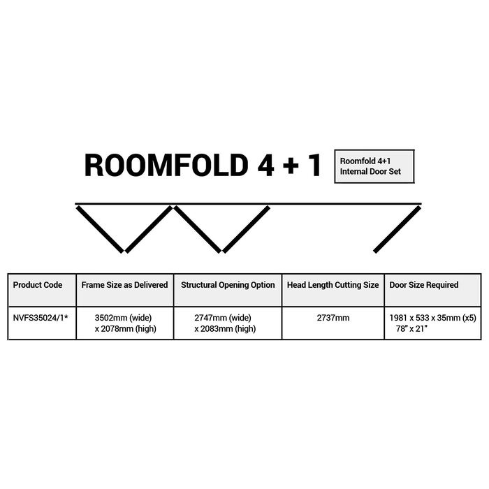 LPD Roomfold Unfinished Oak Internal Door Frame Set 4+1
