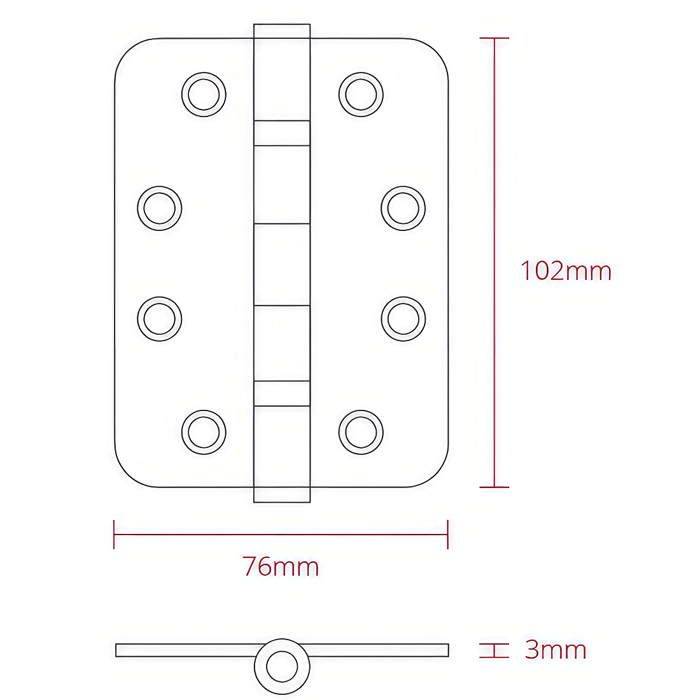 Deanta Urban Black Grade13 Steel Hinges