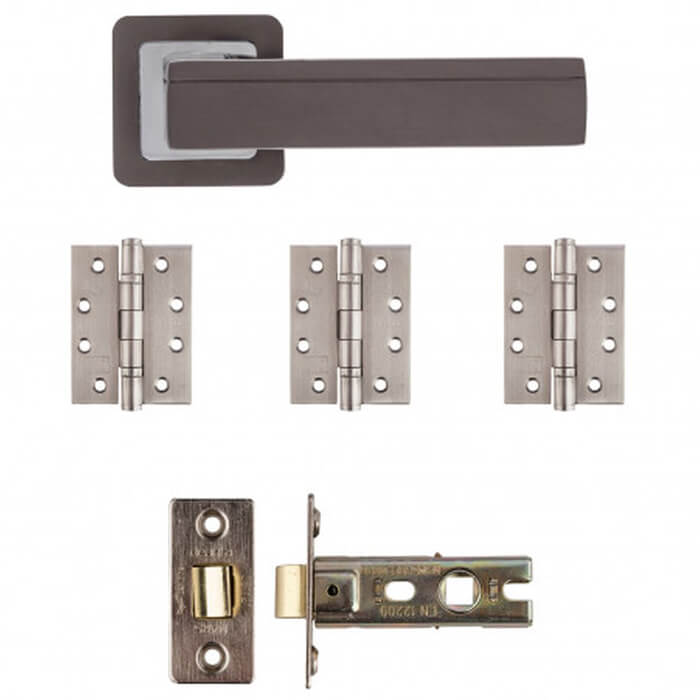 Deanta Invictus Matt Satin Black Latch Door Handle Kit