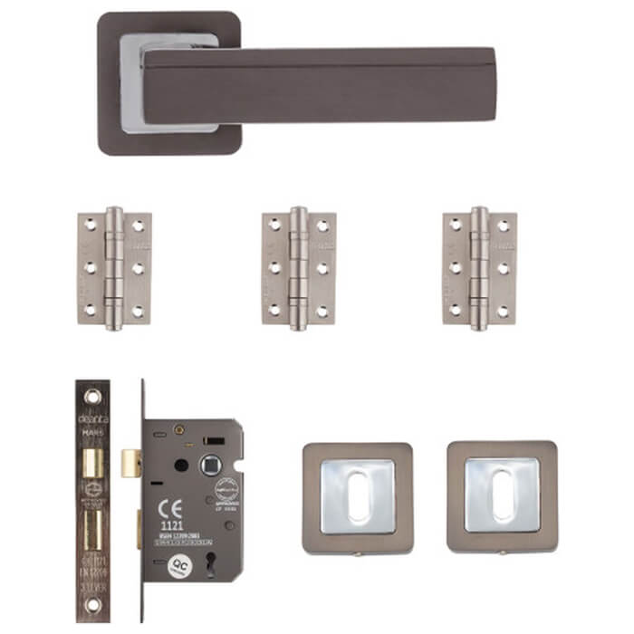 Deanta Invictus Matt Satin Black Mortice Door Handle Pack