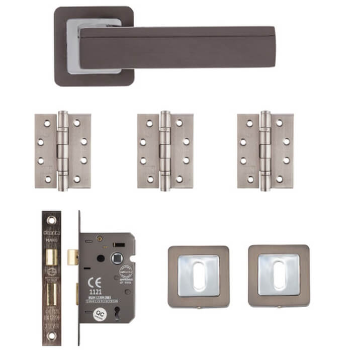 Deanta Invictus Matt Satin Black Mortice Door Handle Pack