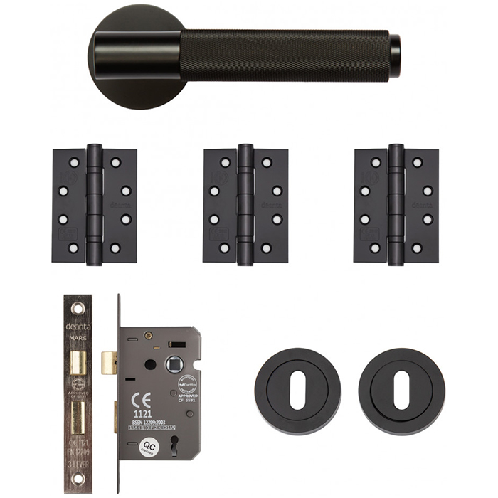 Deanta Sparta Mortice Door Handle Kit - Matt Black