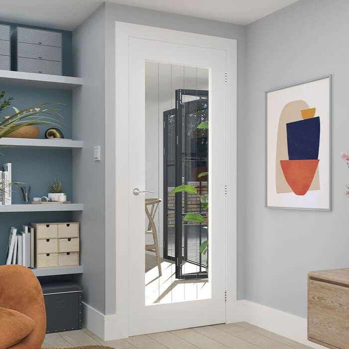 Deanta Ely White Primed 1-Lite Internal Glazed Door