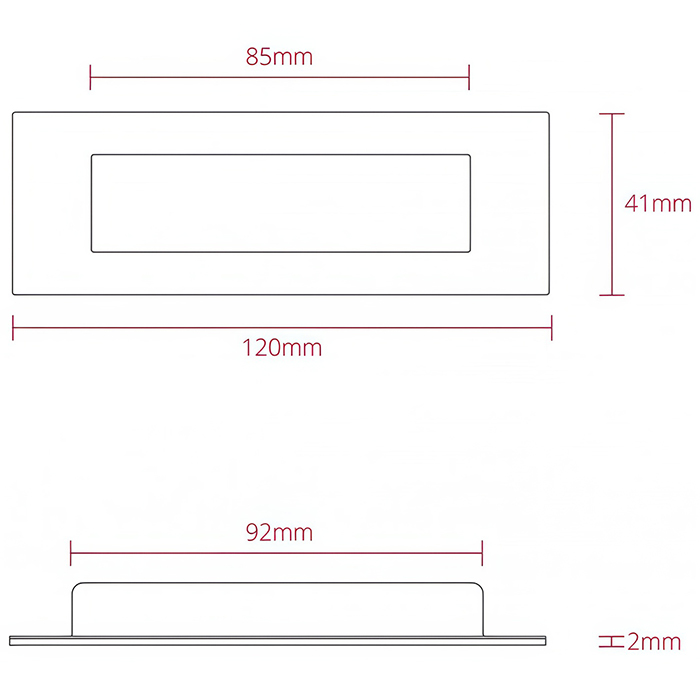 Deanta Slim Pocket Door Finger Pull Handle Pair