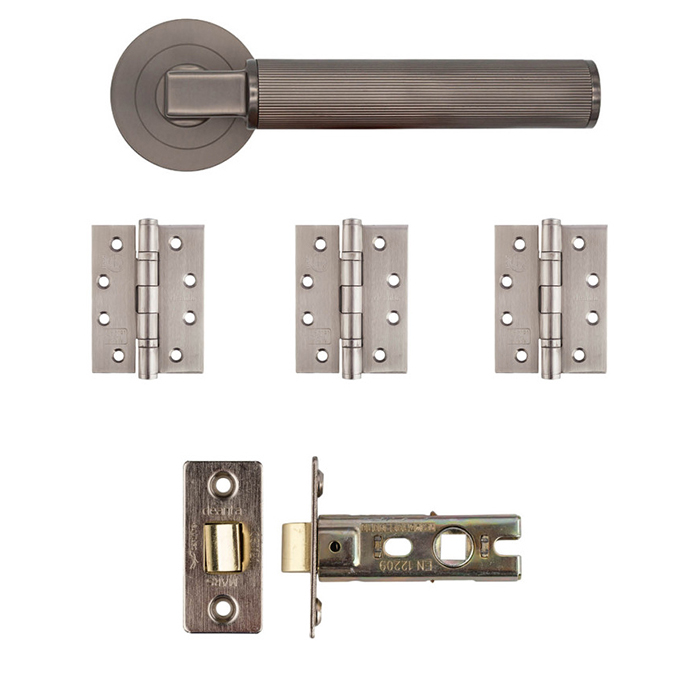 Deanta Delphi Matt Satin Black Nickel Latch Kit