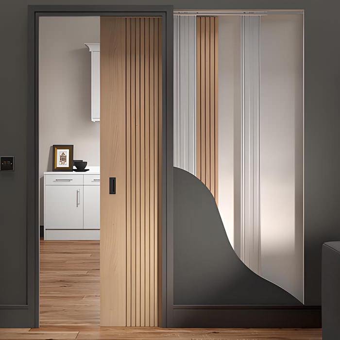 LPD Flusso Pre-Finished Single Pocket Door Kit For Door Size 626mm-726mm-826mm