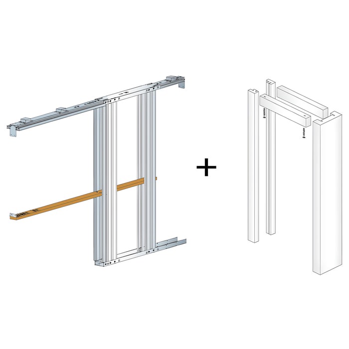 LPD Flusso Pre-Finished Single Pocket Door Kit For Door Size 626mm-726mm-826mm