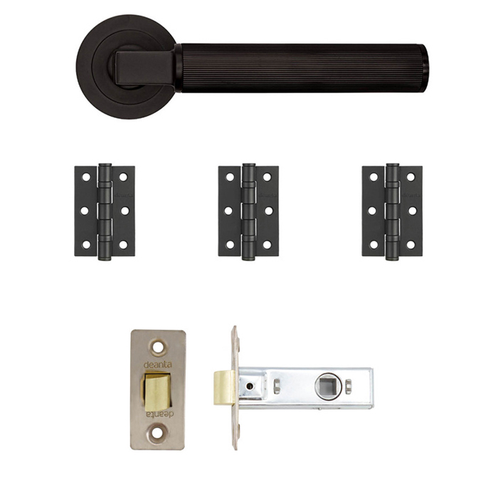 Deanta Delphi Matt Black Latch Kit