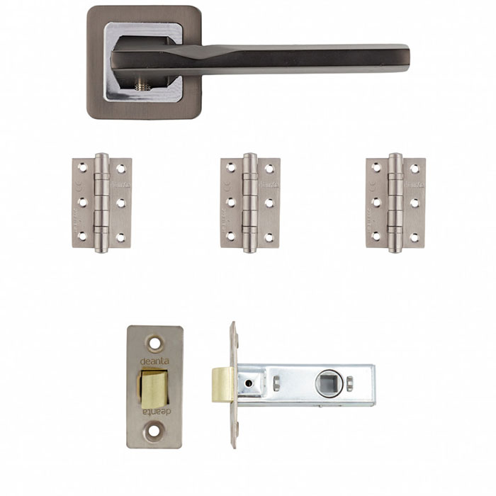 Deanta Hadrian Matt Satin Black Latch Kit