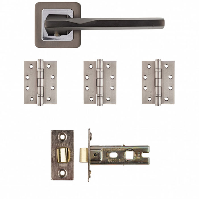 Deanta Hadrian Matt Satin Black Latch Kit