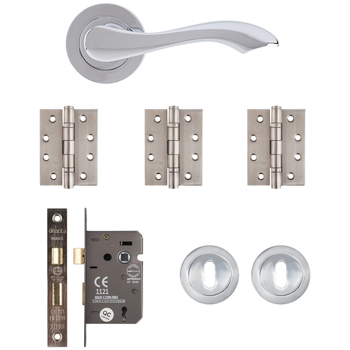 Deanta Veritas Mortice Door Handle Kit - Polished Chrome