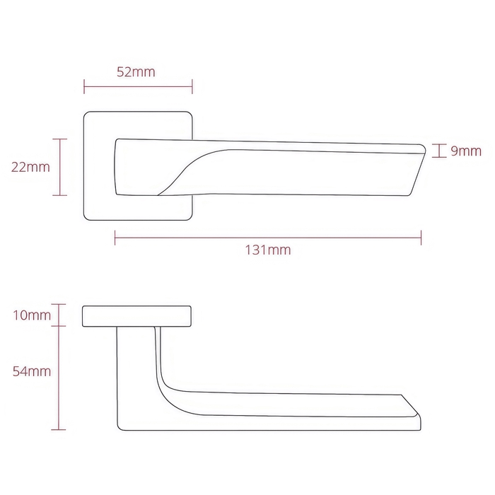 Deanta Athens Satin Nickel Square Rose Lever Handle Pair