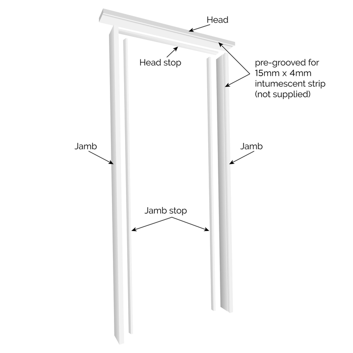 JB Kind Universal White Primed Hardwood Fire Door Lining Set