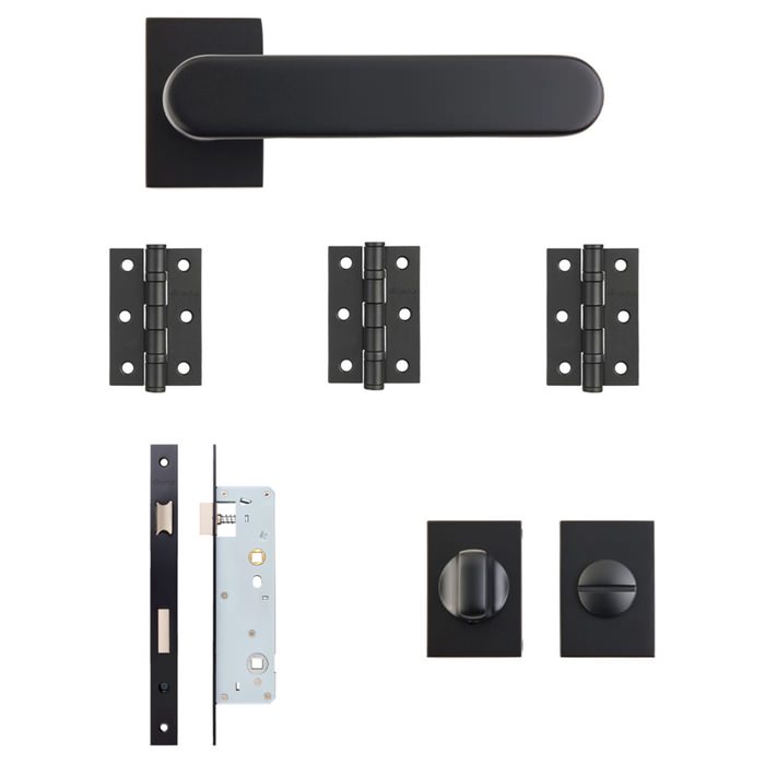 Deanta Juno Urban Matt Black Handle And Bathroom Kit