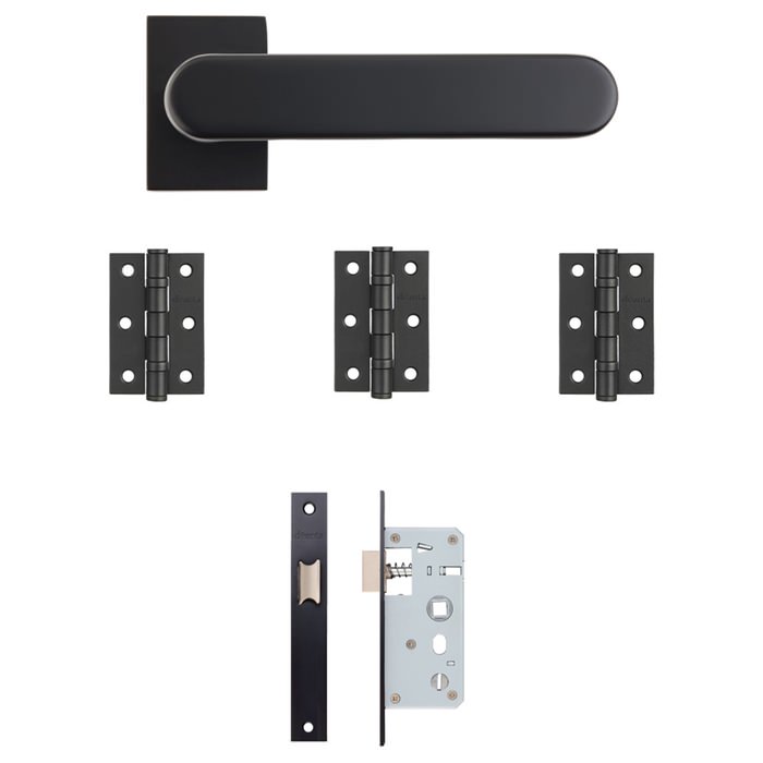 Deanta Juno Urban Matt Black Handle And Latch Kit