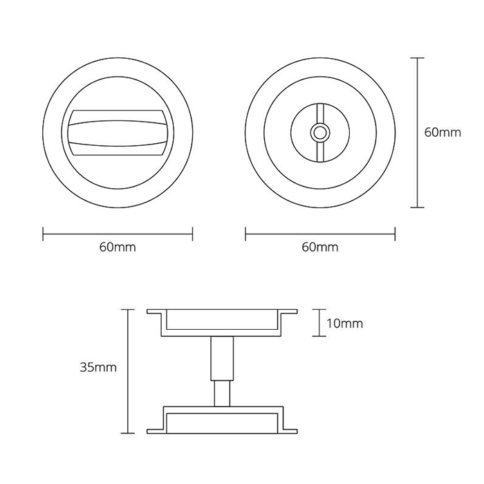 Deanta Round Flush Thumb Turn Lock For Pocket Door