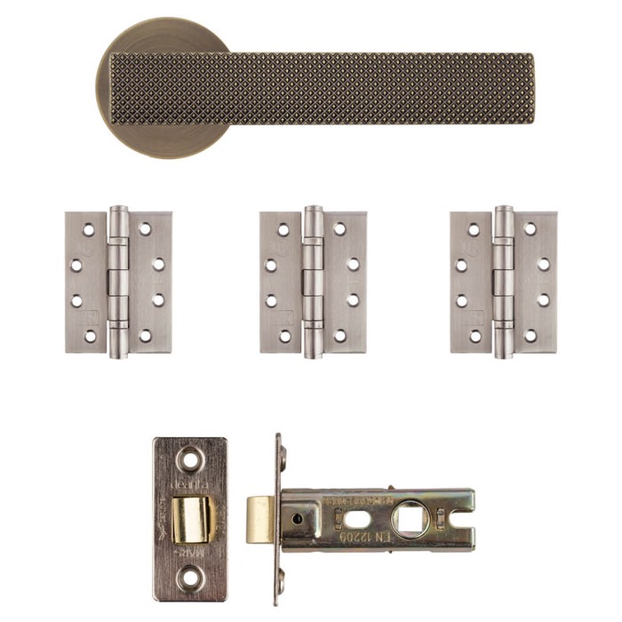 Deanta Olympia Matt Antique Brass Handle And Latch Kit