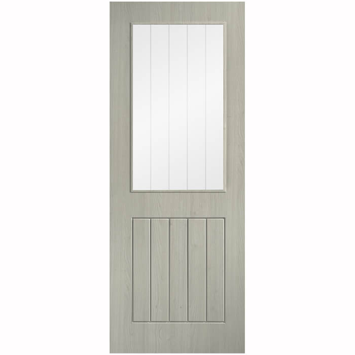 LPD Cottage Pre-Finished Light-Grey Laminate 5-Panels 1-Lite Internal Glazed Door