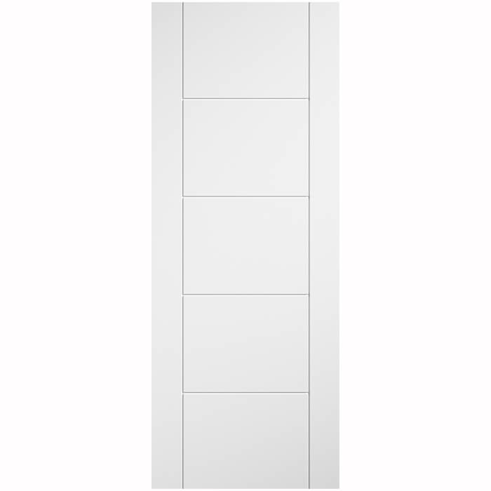 LPD Ladder Pre-Finished White Laminate 5-Panels Internal Door