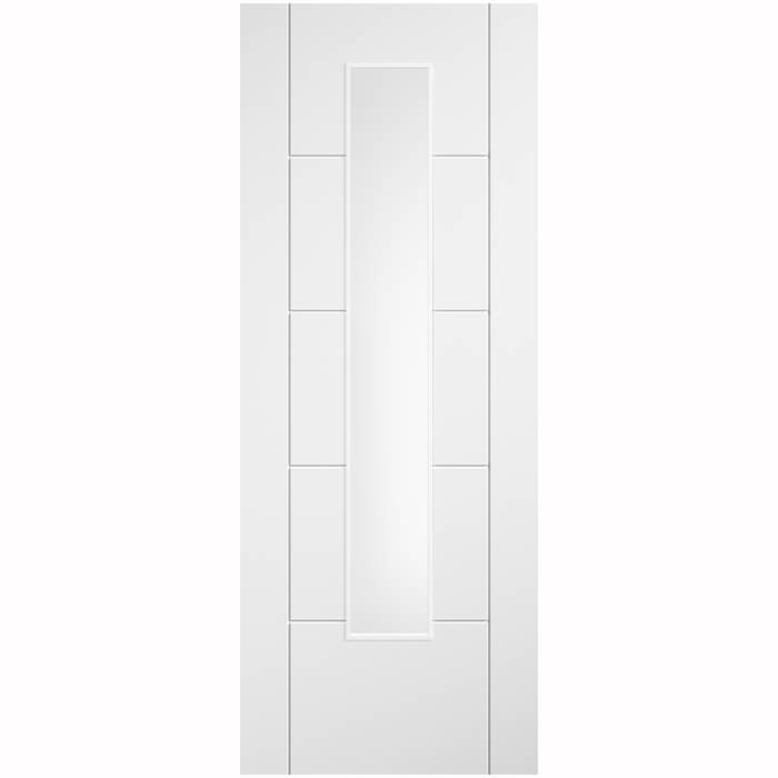 LPD Ladder Pre-Finished White Laminate 5-Panels 1-Lite Internal Glazed Door