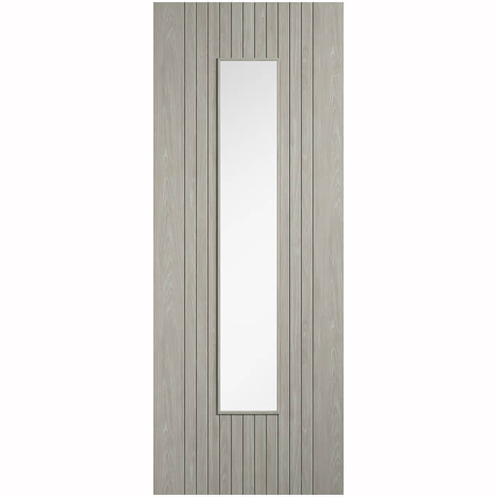 LPD Ladder Pre-Finished Light-Grey Laminate 11-Panels 1-Lite Internal Glazed Door