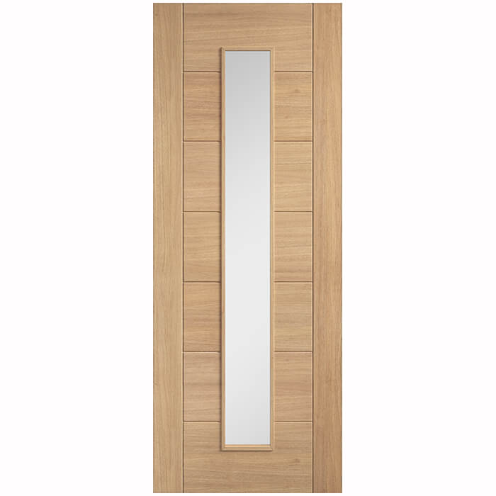 LPD Carini Un-Finished Oak 7-Panels 1-Lite Internal Glazed Door