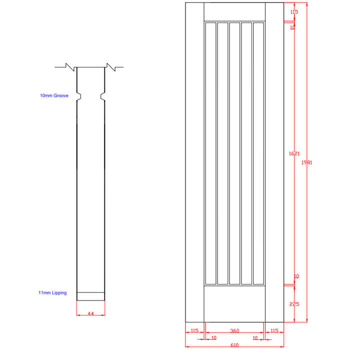 XL Joinery Suffolk Original Pre-Finished Oak Internal Fire Door