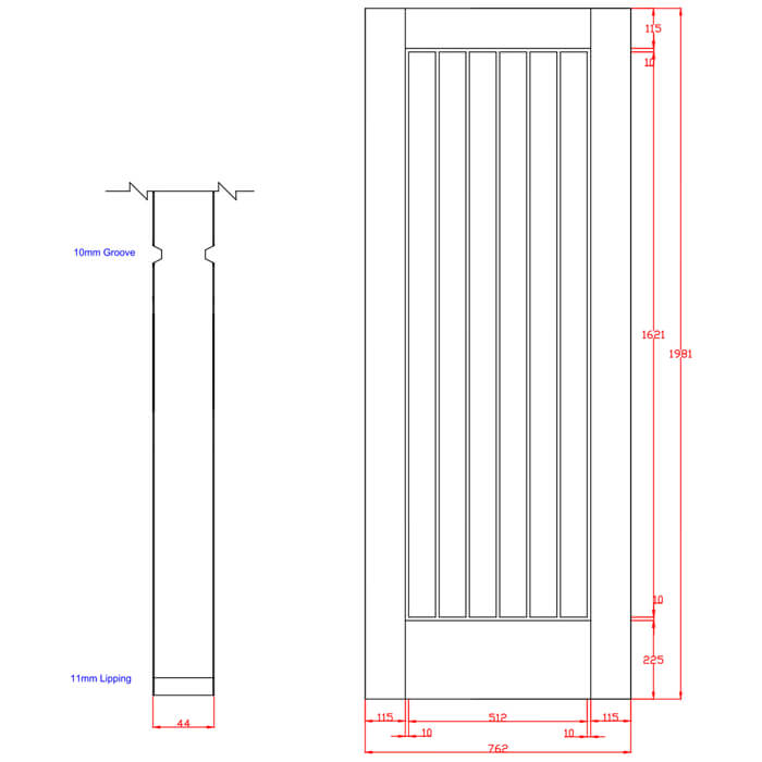 XL Joinery Suffolk Original Pre-Finished Oak Internal Fire Door