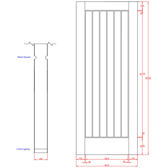 XL Joinery Suffolk Original Pre-Finished Oak Internal Fire Door