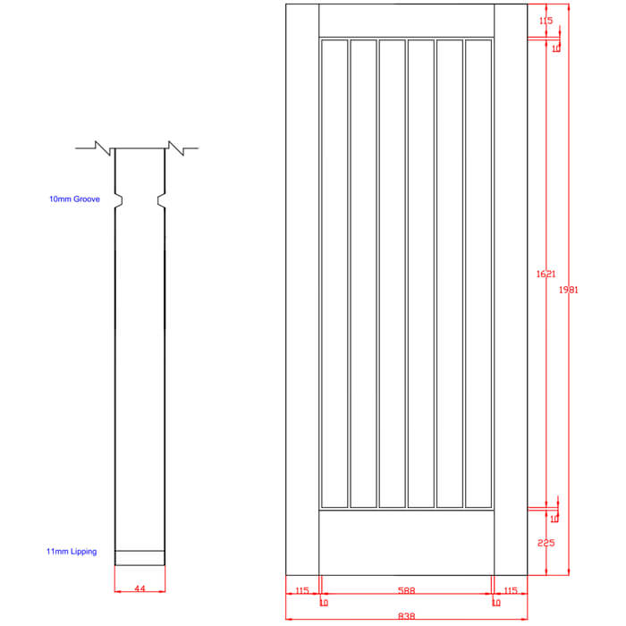 XL Joinery Suffolk Original Pre-Finished Oak Internal Fire Door